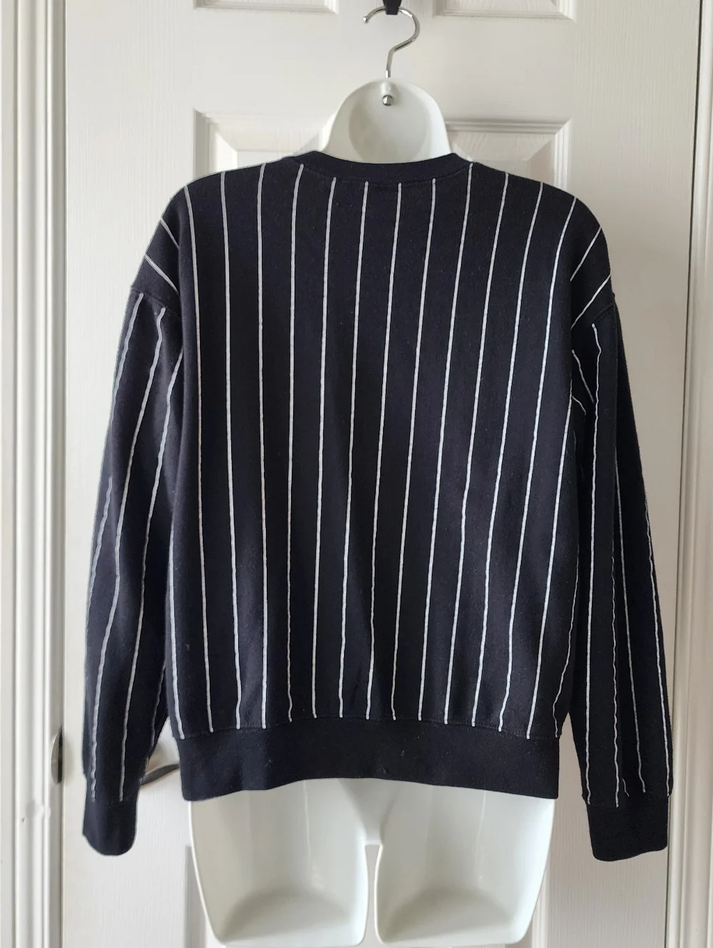 Mickey Embroidered Black Pinstripe Sweatshirt - Picture 10 of 12